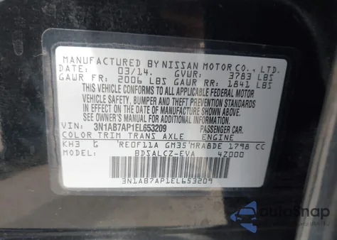 2014 Nissan Sentra S from USA, damaged, VIN 3N1AB7AP1EL653209